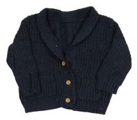 Tmavomodrý propínací svetr Matalan