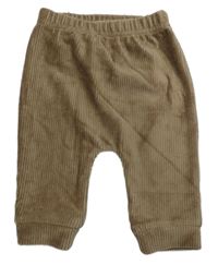 Hnědé žebrované sametové tepláky Nutmeg