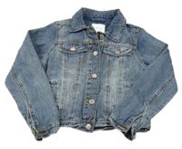 Modrá riflová crop bunda Next