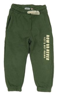 Khaki tepláky s nápisem Zara