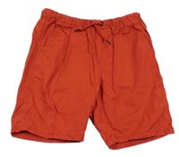 Červené plátěné kraťasy Next