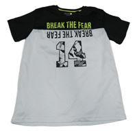 Bílo-černé sportovní tričko s číslem Ergeenomixx