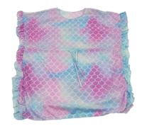 Růžovo-modrá vzorovaná síťované plážová tunika Shein