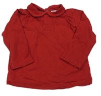 Tmavočervené triko s límečkem Zara