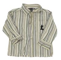 Smetanovo-barevná pruhovaná košile s Mickeym H&M