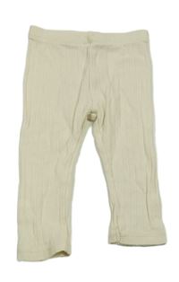 Béžové perforované žebrované legíny