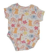 Smetanové květované body se zvířaty Matalan