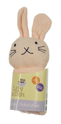 Nové - Růžový mušelínový usínáček s králíkem Lily & Dan