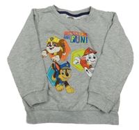 Šedá melírovaná mikina s Paw Patrol Nickelodeon