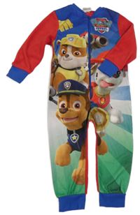 Červeno-modro-zelený fleecový overal s Paw Patrol Nickelodeon