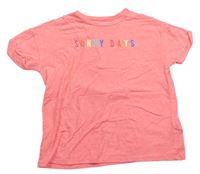 Neonově růžové melírované tričko s nápisem M&S