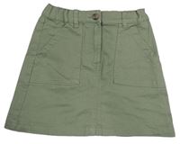 Khaki plátěná sukně s kapsami H&M