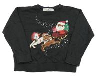 Antracitový lehký svetr se Santou H&M
