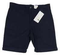 Nové - tmavomodré plátěné chino kraťasy M&S