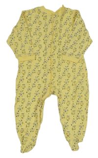 Žlutý vzorovaný overal s medvědy 