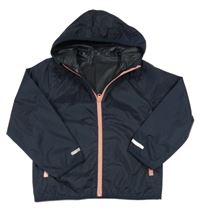 Tmavomodrá šusťáková nepromokavá bunda s kapucí Crivit