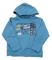 Modrá mikina s nápisem a kapucí nkd