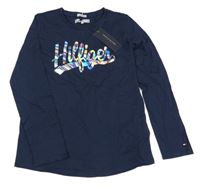Nové - tmavomodré triko s logem Tommy Hilfiger