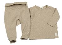 2 set - Béžové vzorované triko + lehké tepláky 