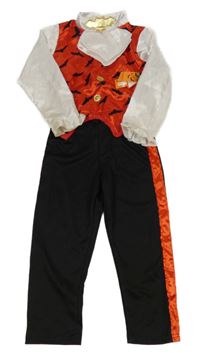 Nové - černo-červeno-bílý lehký kalhotový overal netopýrem dunnes