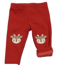 Červené zateplené legíny se soby C&A