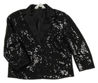 Černé flitrové podšité sako H&M