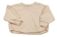 Meruňková žebrovaná oversize mikina River Island