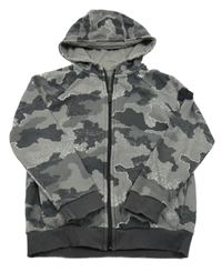 Šedá army propínací mikina s kapucí Nutmeg