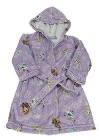 Lila plyšový župan s Frozen a kapucí Disney