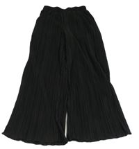 Černé žebrované lehké široké kalhoty Page one young