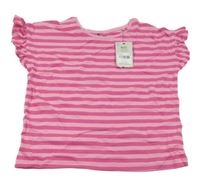 Nové - růžové pruhované tričko Tu