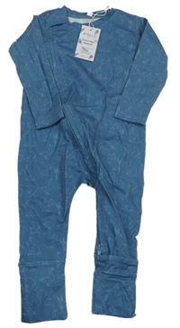 Nové - modrý vzorovaný overal se zvířátky 