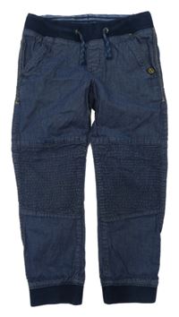 Tmavomodré lehké cuff rifle s úpletovým pasem H&M