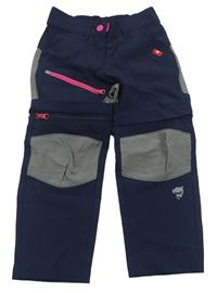 Tmavomodré outdoorové kalhoty s odepínacími nohavicemi Lupilu