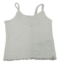 Bílý žebrovaný crop top Abercrombie&Fitch