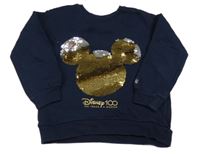 Tmavomodrá mikina s Mickeym z flitrů George
