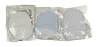 Nové - 4set - 4x rukavice - 2x bílé + bílé puntíkaté + modré puntíkaté 