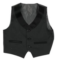 Tmavošedo-černá slavnostní vesta 