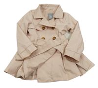 Světlerůžový šusťákový jarní kabát s páskem Tahari