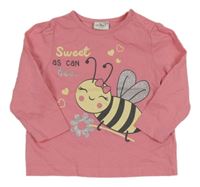 Růžové triko s včelkou 