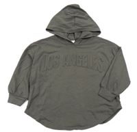 Antracitová lehká mikina s nápisem a kapucí Shein