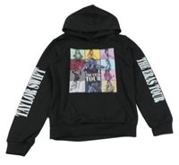 Černá mikina s nápisy a obrázky a kapucí - Taylor Swift 