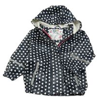 Tmavomodro-bílá puntíkatá voděodolná jarní bunda s kapucí Lupilu