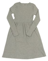 Šedo-stříbrné pruhované žebrované šaty Only