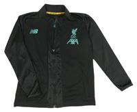 Tmavošedo-tyrkysová sportovní propínací mikina - L.F.C New Balance