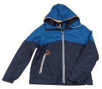 Modro-tmavomodrá šusťáková funkční bunda s kapucí Tribord