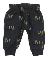 Antracitové tepláky se stromy Hema