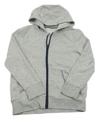 Světlešedá melírovaná propínací mikina s kapucí Kids