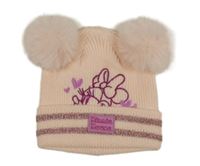 Světlerůžová čepice s Minnie a bambulemi Primark