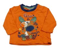 Pomerančové triko s losem a nápisy Ergee